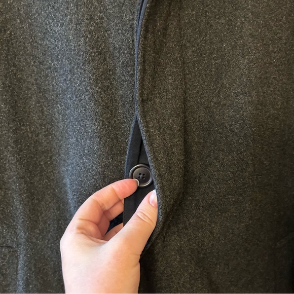 Vintage Men’s Abercrombie & Fitch Charcoal Gray Wool Blend Car Coat Winter Large - Picture 7 of 10